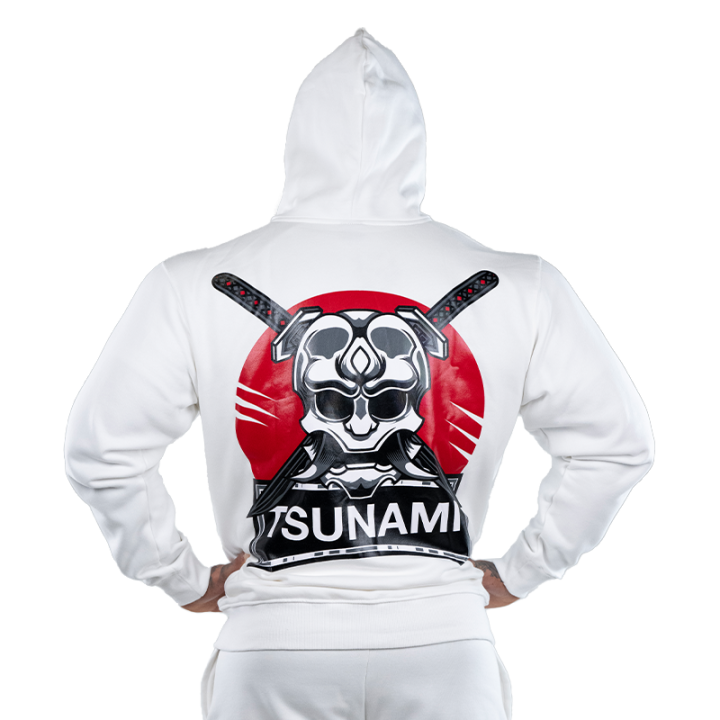 Weißer Samurai-Kapuzenpulli