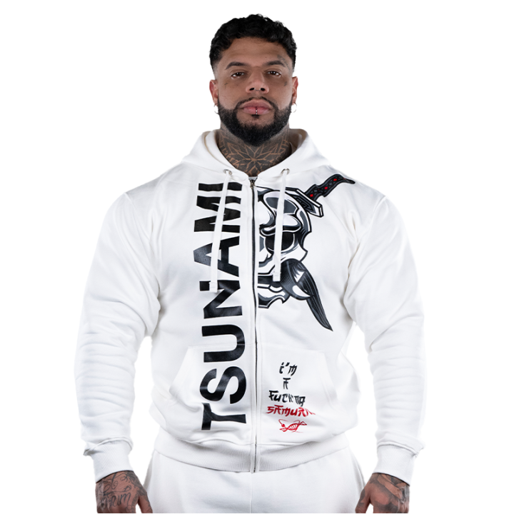 Sudadera con capucha Samurai blanca