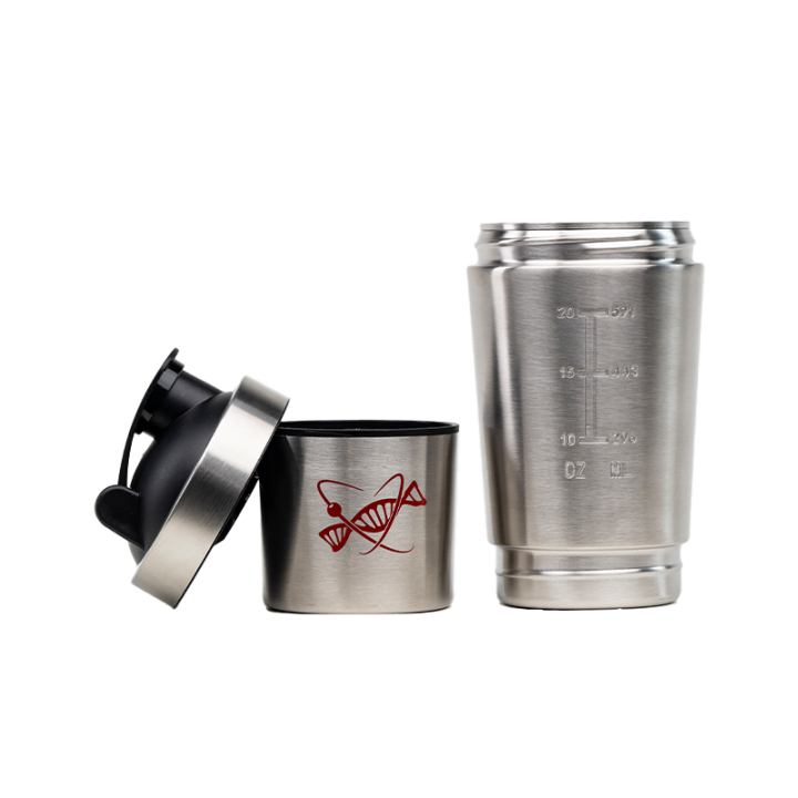 Metal Shaker with Pill Holder 600 ml + 200 ml