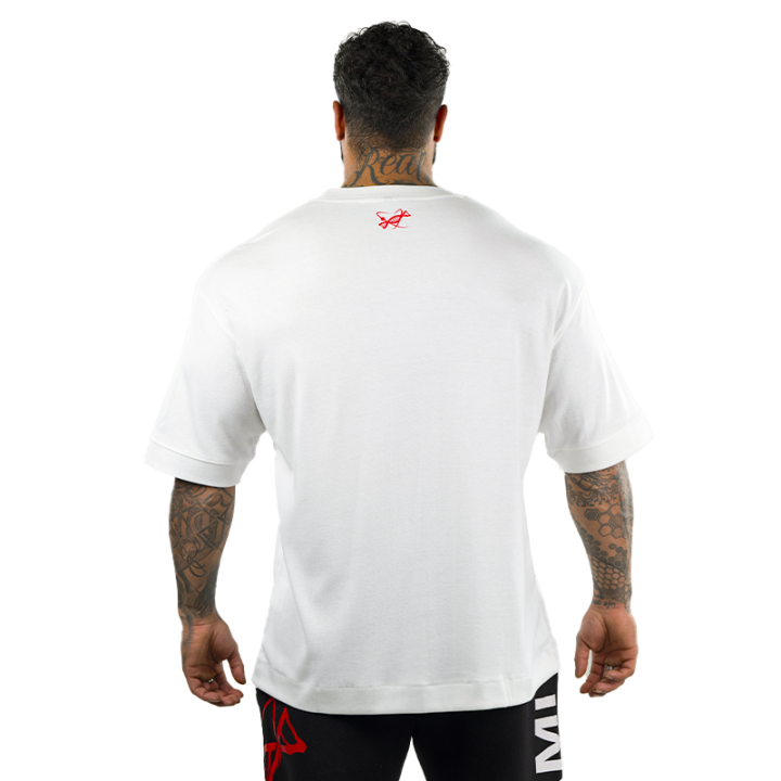 T-shirt Box Logo Oversize Tsunami Uomo Bianco