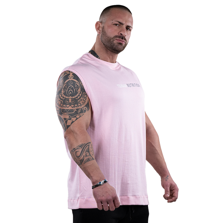 Tsunami Men's Oversize Box Logo Ärmel Rosa