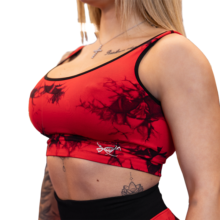 TN Clothing Damska koszulka bezszwowa Tie Dye Top Red - Tsunami Nutrition