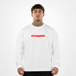 Camiseta de manga larga Tsunami Men's Box Logo Oversize Blanco