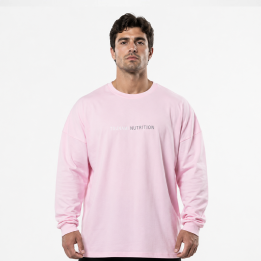 T-shirt Box Logo Oversize manica lunga Tsunami Uomo Rosa
