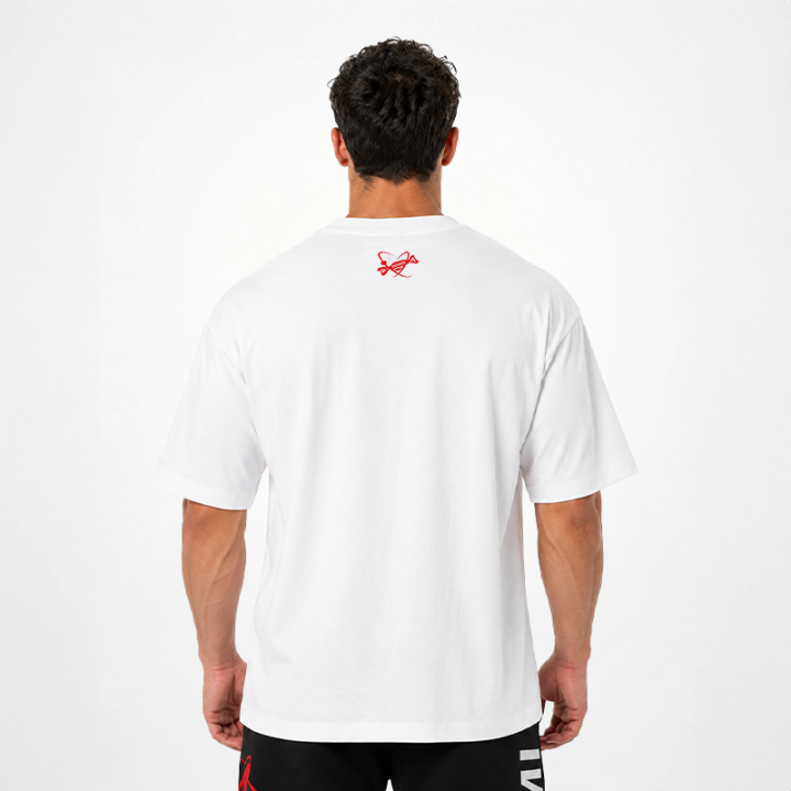 T-shirt Box Logo Oversize Tsunami Uomo Bianco