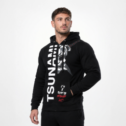 Schwarzer Samurai-Kapuzenpulli