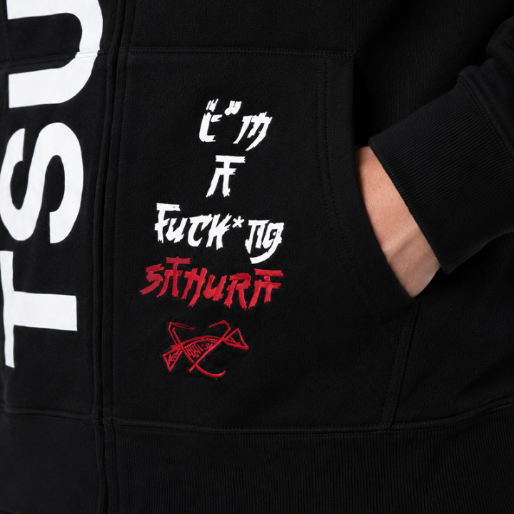 Czarna bluza z kapturem Samurai