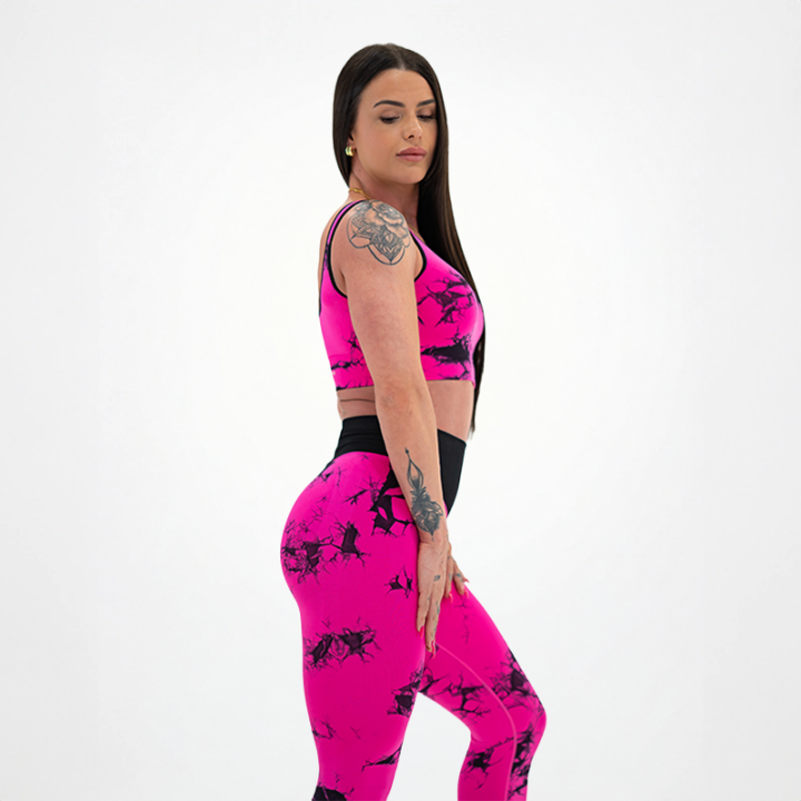 TN Clothing Top Donna Seamless Tie Dye Fucsia - Tsunami Nutrition