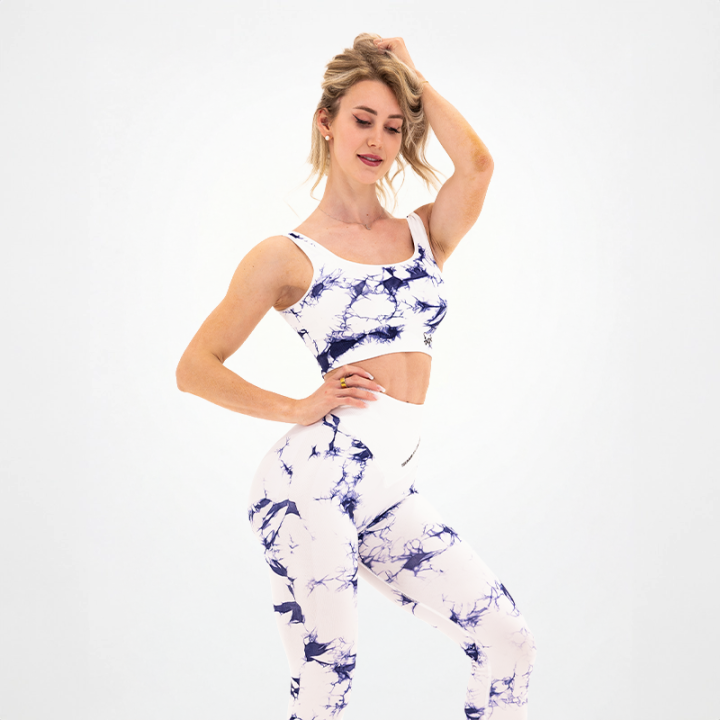 TN Clothing Top Donna Seamless Tie Dye Bianco - Tsunami Nutrition