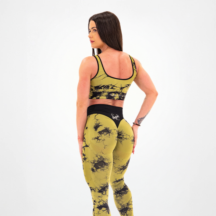 Tsunami Clothing Leggings Seamless donna tie dye verde militare - Tsunami Nutrition