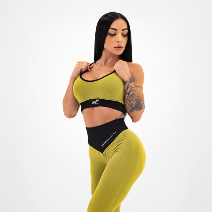 TN Clothing Top Donna Seamless Verde militare - Tsunami Nutrition