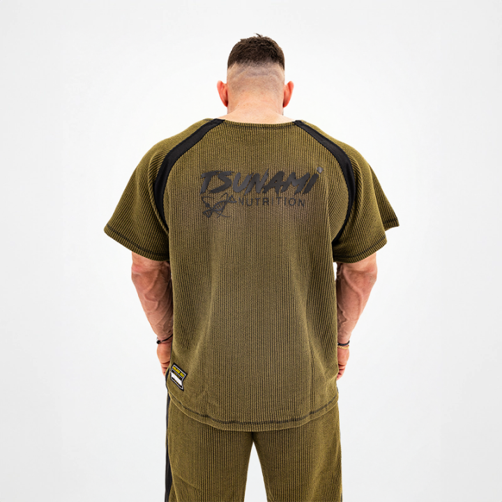 T-Shirt BB Oversize Golden Era Tsunami Verde Militare