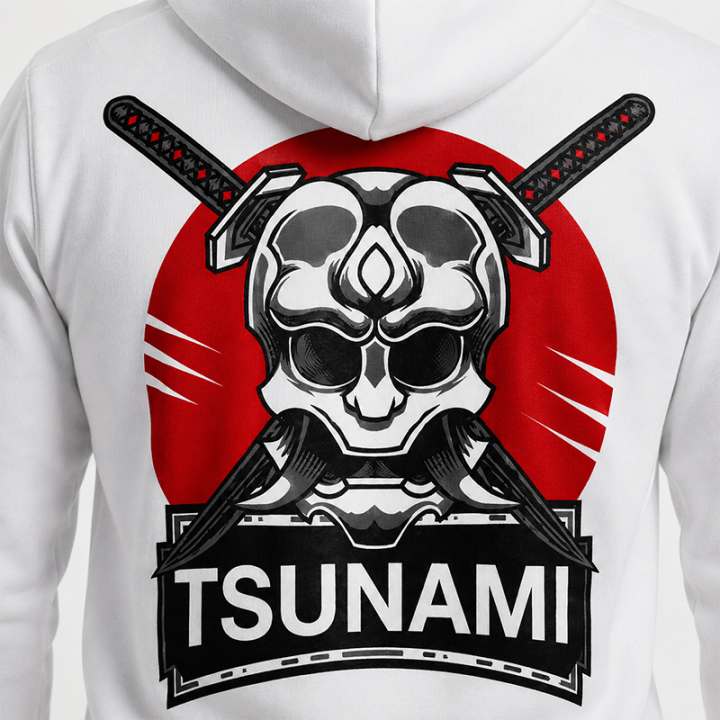 Sudadera con capucha Samurai blanca