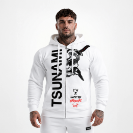 Biała bluza z kapturem Samurai