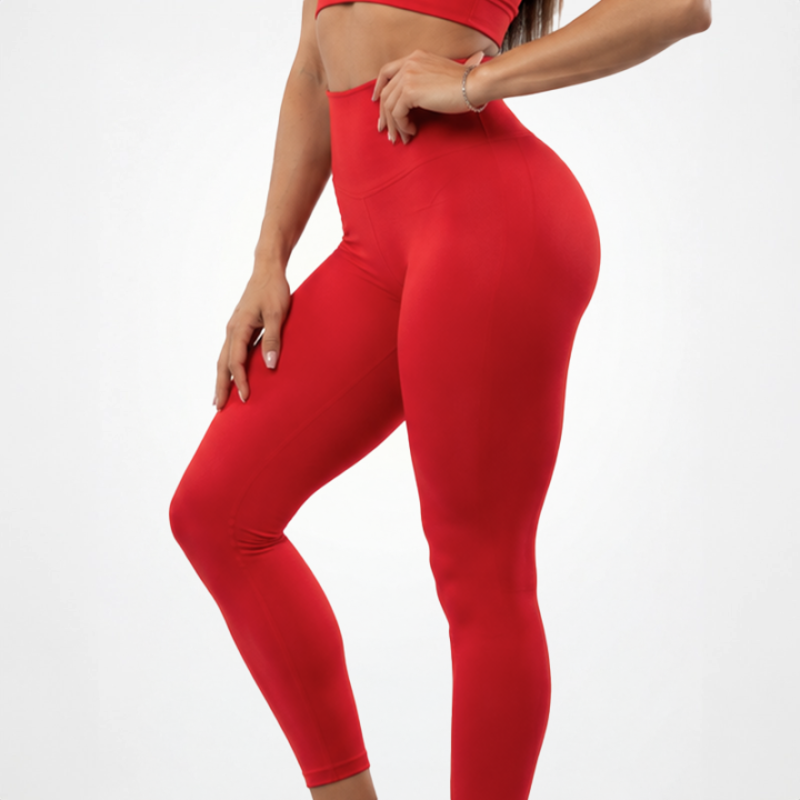 Leggings rojos sin costuras para mujer