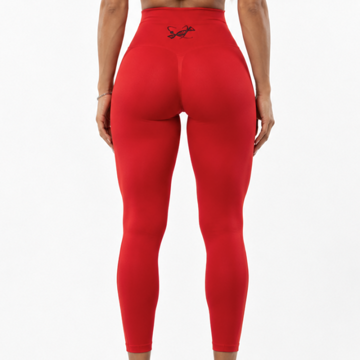 Leggings rojos sin costuras para mujer