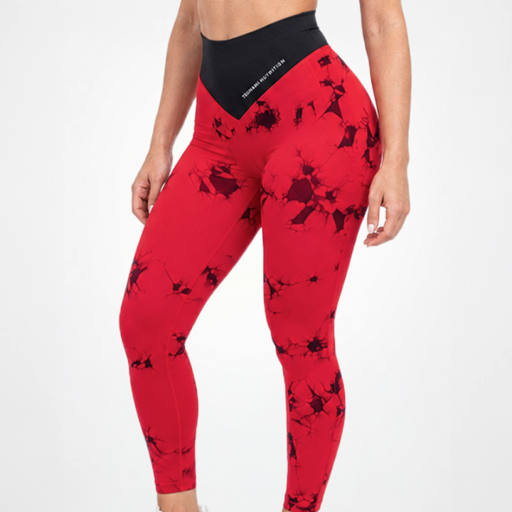 Tsunami Clothing Leggings Seamless tie dye donna rosso - Tsunami Nutrition