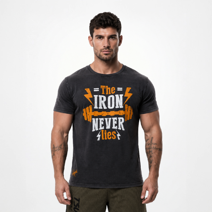 T-Shirt Vintage "THE IRON NEVER LIES"