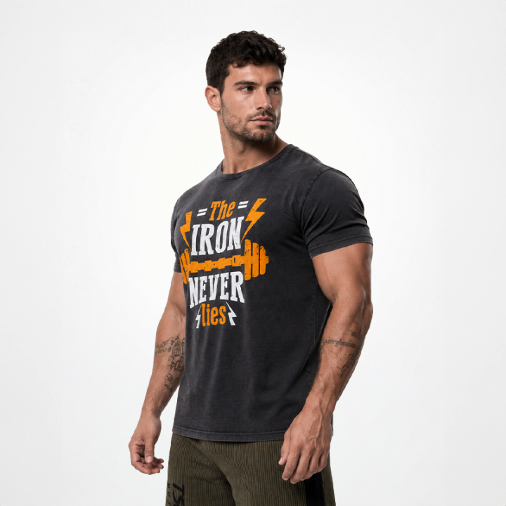 T-Shirt Vintage "THE IRON NEVER LIES"