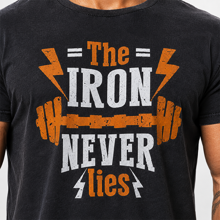 T-Shirt Vintage "THE IRON NEVER LIES"